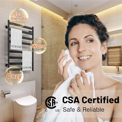 Poloma Paraheeter Towel Warmer, Heated Towel Rack, Towel Warmer Racks for Bathroom, Towel Dryer, Towel Heater, Wall Mounted, Matt Black, CSA Certified. - size: 8bars-31.5"(L) x 19.5"(W)-MATT BLACK
