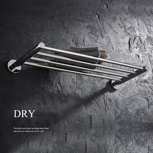2-Tier Hotel Towel Racks for Bathroom, Wall Mounted Towel Shelf, 30 Inch Bathroom Towel Rack, Polished Chrome - color: Polished Chrome, size: 30 Inches
