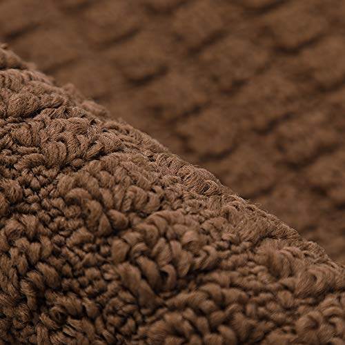 COSYHOMER 27x18 Half Round Kitchen Rug,Non Slip Washable Mat,Brown 2PCS | Polypropylene tufted textile,small half circle rug,kitchen sink mat,Kitchen floor mat - color: Brown 2pcs, size: 1'6" x 2'3" (Semicircular)
