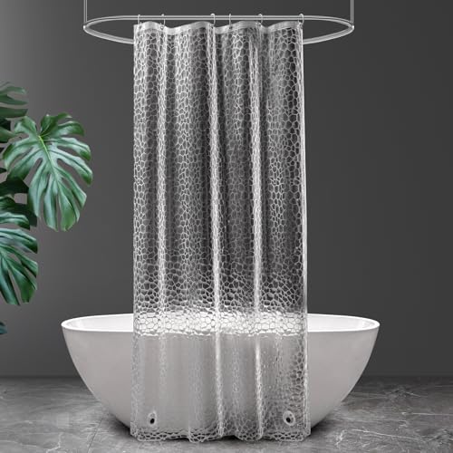 UFRIDAY Clear Shower Stall Curtain Liner 36 x 72 inches,3D Water Cube Small Size Shower Curtain with 2 Heavy Magnets Water Resistant for Shower Stall Bathtubs, Semi Transparent - color: Cube Clear, size: 36"W x 72"L (Pack of 1)