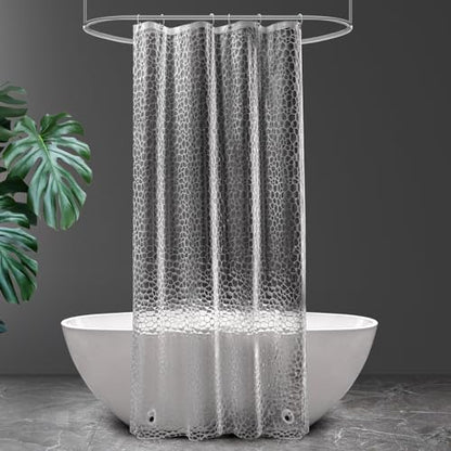 UFRIDAY Clear Shower Stall Curtain Liner 36 x 72 inches,3D Water Cube Small Size Shower Curtain with 2 Heavy Magnets Water Resistant for Shower Stall Bathtubs, Semi Transparent - color: Cube Clear, size: 36"W x 72"L (Pack of 1)