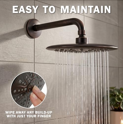 Luxury Rain Shower Head - 2.5 GPM - Oil-Rubbed Bronze | 9 Inch Large, High Flow, Overhead Rainfall Showerhead With Self-Clean Nozzles, Easy Install, Adjustable Brass Ball Joint - color: Oil Rubbed Bronze, size: 2.5 GPM