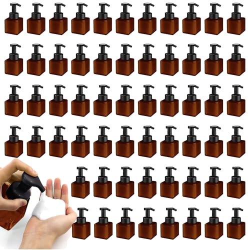 8.5 oz Foaming Soap Dispenser Plastic Foaming Pump Bottle, Refillable Dispenser with Plastic Pump, Empty Hand Bottles for Liquid Soap, Shampoo, Bathroom,Hotel,Restaurant (60, Brown) - color: Brown, size: 60