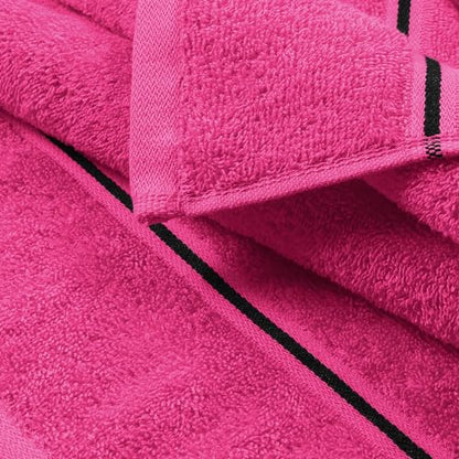 MyOwn Ultra Soft 6 Pack Cotton Towel Set, Contains 2 Bath Towels 28x55 inch, 2 Hand Towels 16x24 inch & 2 Wash Coths 12x12 inch, Ideal Everyday use, Compact & Lightweight - Hot Pink - color: Hot Pink, size: 6 Piece Set