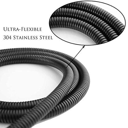 Shower Hose Extension, 72-Inch Extra Long Stainless Steel Shower Hose for Handheld Shower Heads, Ultra-Flexible Shower Hose Replacement with Brass Insert, Matte Black - color: Matte Black, size: 72 Inch