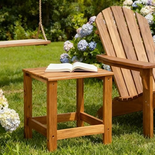 Utoplike Teak Shower Bench Seat with Handles Teak Outdoor Side Table