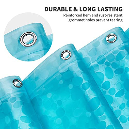 Bostofy Shower Curtain Liner,Waterproof Heavyweight 8g EVA Shower Liner with 3 Magnets and 12 Rustproof Metal Grommets, 72" W x 84" L - color: Teal Stone, size: 72"W x 84"L (Pack of 1)