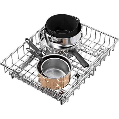 Simple Houseware Under Cabinet Pull Out Sliding Shelf Drawer, 18Dx14W | for Kitchen Organizer - size: 18" D x 14" W
