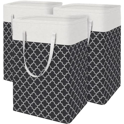BlissTotes 3-Pack Laundry Basket, Collapsible Laundry Hamper, Black, 88L | Laundry Clothes Hamper, Hampers for Bedroom, Freestanding Hamper with Handles, Clothes Laundry Basket - color: Black, size: 88L
