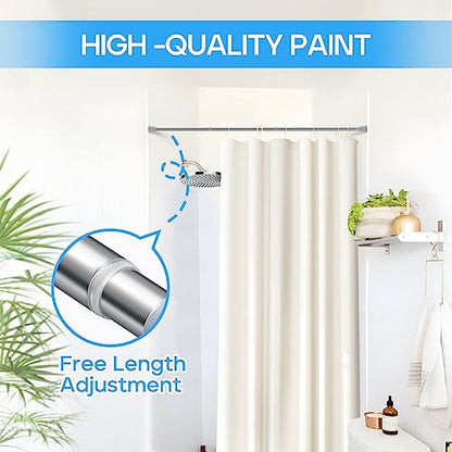 Tension Curtain Rod Silver Tension Rod 2pcs Spring Curtain Rod Non Slip Tension Rods For Windows 28 to 48 Inch No Drilling Adjustable Tension Rods of Curtain Window Closet Kitchen Wardrobe - color: Silver, size: 28-48 inch 2pcs
