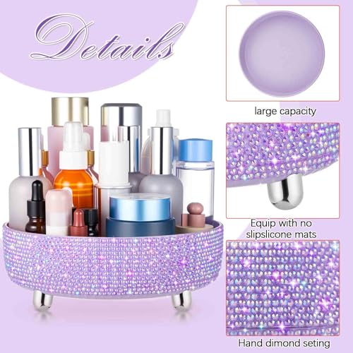 360 Rotating Rhinestone Perfume Organizer,1 Tier,Resin Diamond,Purple - color: Purple, size: 1 Tier, style: Resin Diamond