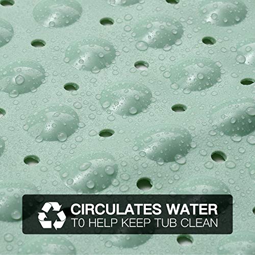 YINENN Bath and Shower Safety Mats 40x16 inch, Non Slip with Suction Cups for Bathroom Stall and Tub Floor, Extra Large and Machine Washable, Drain Holes Keep Bathtub Clean, Light Green - color: Light Green