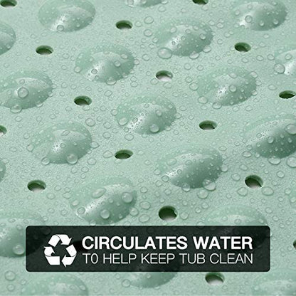 YINENN Bath and Shower Safety Mats 40x16 inch, Non Slip with Suction Cups for Bathroom Stall and Tub Floor, Extra Large and Machine Washable, Drain Holes Keep Bathtub Clean, Light Green - color: Light Green