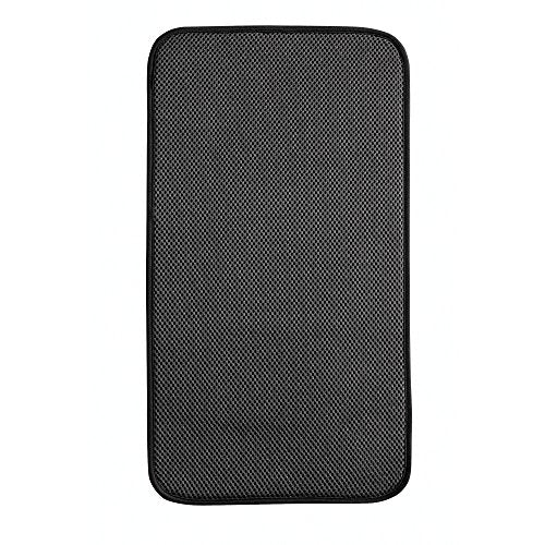 iDesign Fabric Mini Kitchen Countertop Dish Drying Mat, Black | Absorbent - color: Black, size: 9" x 18"