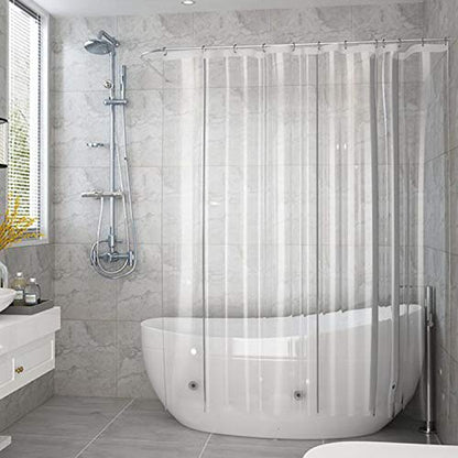 AooHome Clear Shower Curtain Liner, 8 Gauge Eva Extra Long Shower Curtain with Hooks, Bottom Magnets, Water Repellent, Heavy Weight, Rust Proof Grommets, 72x78 Inches - color: Clear, size: 72"W x 78"L (Pack of 1)