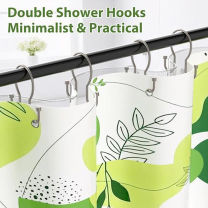 Shower Curtain Hooks, Simple Shower Curtain Rings, Sturdy Shower Curtain Hangers, Double Hook Shower Curtain Hooks, Smooth Gliding Metal Shower Hooks for Shower Curtain (Matte Nickel, 12 Pack) - color: Matte Nickel, size: 12 Pack