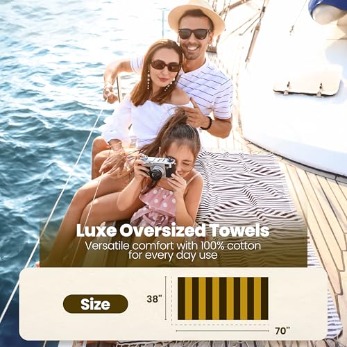 Gold CASE Turkish Beach Towel Set of 5 – 100% Cotton Beach Towels Oversized 70x38'' – MYRA Quick Dry Swim Towel – Lightweight Turkish Towels Set in Multi Color - color: Multi-1, size: Beach-Bath Towel Set of 5