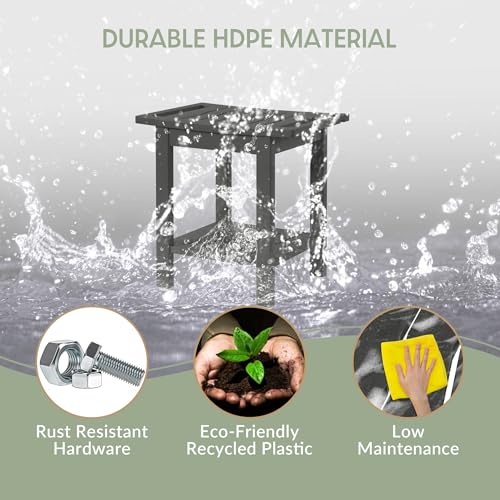 Sage HDPE Poly Plastic Waterproof Bathroom Shower Bench, Gray - color: Grey
