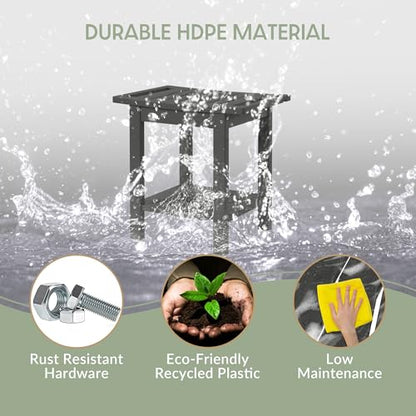 Sage HDPE Poly Plastic Waterproof Bathroom Shower Bench, Gray - color: Grey