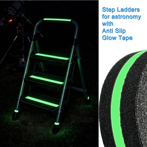 Anti-Slip Tape with Glow in the Dark, 4Inch x 16.4Ft Non Skid Traction Tape for Stairs, Floors, Decks, Indoors & Outdoors, Waterproof PVC Safety Grip Tape with Glow - size: 4 inches x 16.4 feet