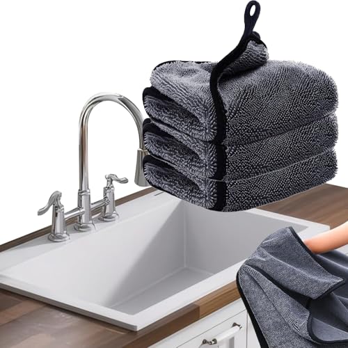 Shiny Cleaning Wipes, 3Pack Shiny Cloths Drying Towels,Shower Doors Drying Towels,16 * 16" Streak Free Glass Window Car Mirror Super Absorben Microfiber Cleaning Cloths - color: 3pcs Grey 16*16″, size: 16*16″