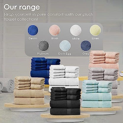 Ariv Towels Pack of 8, Premium 100% Cotton Towel Set (2 Bath Towels + 2 Hand Towels + 4 Washcloths), Large, Super Soft, Quick Dry, Highly Absorbent for Home, Bathroom, Gym, Hotel & Spa - Grey