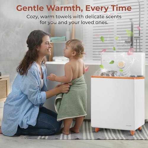 SereneLife WIFI Luxury Rectangle Towel Warmer - Spa & Bathroom Towel Heater with Custom Fragrance, Auto Shut-Off, Fits 2 large Towels, Blankets, Bathrobes, PJ's - Perfect Gift for Him & Her (Natural) - color: Natural