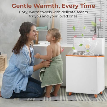 SereneLife WIFI Luxury Rectangle Towel Warmer - Spa & Bathroom Towel Heater with Custom Fragrance, Auto Shut-Off, Fits 2 large Towels, Blankets, Bathrobes, PJ's - Perfect Gift for Him & Her (Natural) - color: Natural