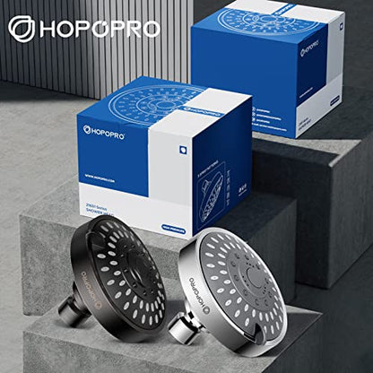High Pressure Shower Head, HOPOPRO 5-Mode Fixed Showerhead, NBC Recommended | The Washington Post, NBC News, Today TV Show Recommended, Consumer Reports Tested High Flow Fixed Shower Head (4 Inch Chrome) - color: Chrome, style: 4 Inch Modern