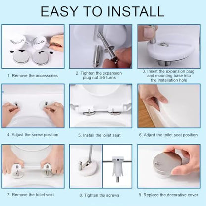 Toilet Seat Hinge Bolts Kit Quick Release Top Hinge Fixings Expanding Rubber Toilet Seat Replacement Parts for Home Bathroom 2 Pcs - size: One Size