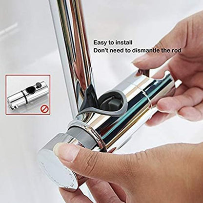 Adjustable Shower Head Holder for Slide Bar 18-25MM, ABS Chrome | Universal 18-25MM O.D. Rail Head Bracket Holder for Slider Clamp Bathroom Replacement 360 Degree Rotation Sprayer Holder