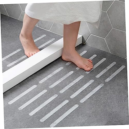Mobestech 2sets Bathroom Skid Strips Self Adhesive Non Slip Stickers for Shower Bathtub Stairs Pools Safety Tread Stickers for Enhanced Slip Resistance and Elegant Design 20pcs*2