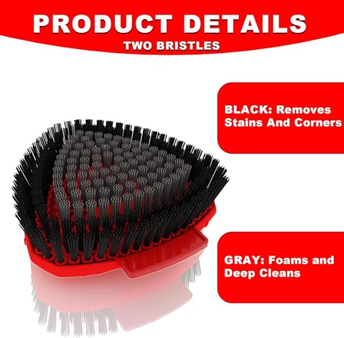 2 Pack Upgrade Scrub Brush Replace Heads Compatible with O Cedar EasyWring 1 Tank Spin Mop,Mop Replacement Scrubber Head Brush,Floor Cleaning Brush,More Layers of Bristles for Bathroom, Deck, Kitchen - color: Big 2 Pack