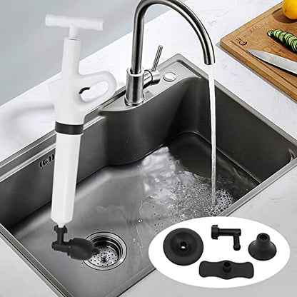 Air Plunger for Toilet,Toilet Plunger, Drain Plumb Plunger,Power Plunger,High Pressure with Detachable Assembly Heads for Plugging Toilets,Kitchens,Bathrooms (White)