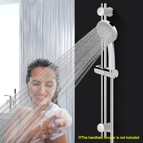 NearMoon Shower Slide Bar with Height/Angle Adjustable Handheld Shower Holder, Bathroom SUS 304 Stainless Steel Shower Head Holder for Bath (Screw Mounted, Chrome Finish) - color: Chrome Finish, style: Screw Mounted