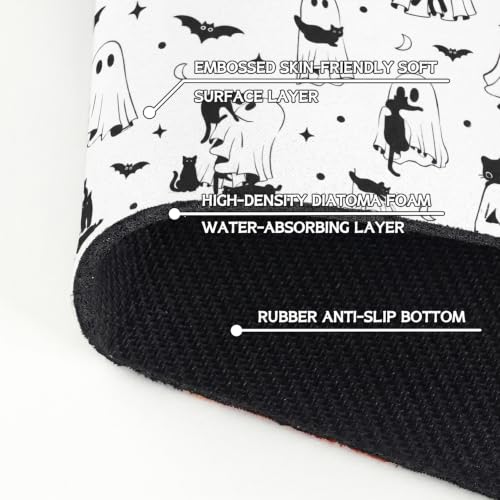 Halloween Kitchen Sink Splash Guard Faucet Mat,Cats Ghosts Bat Halloween Faucet Non-Slip Absorbent Mat,Farmhouse Sink Splash Guard Behind Faucet for Kitchen Bathroom,15"x5.5" - color: Drying Faucet Mat 14