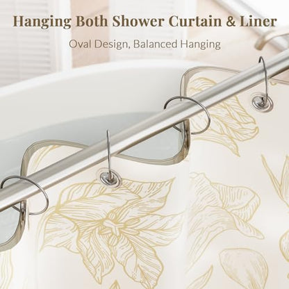 Bathway Shower Curtain Rings, Bathway Shower Curtain Hooks Anti-Drop Shower Rings for Curtain, Metal Shower Curtain Rings Rust Proof, Chrome Shower Hooks for Shower Curtain Rod, Shower Rod Hook 12Pcs - color: Chrome, style: Classic Round