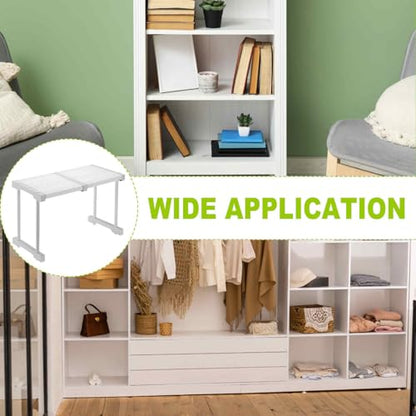HARFINGTON Expandable Cabinet Tension Shelf 14.57" to 18.9" Adjustable Cabinet Organizer 32" x 9.45" Flower Pattern Table Storage Rack for Wardrobe Cupboard Kitchen Bedroom - size: 37cm to 48cm