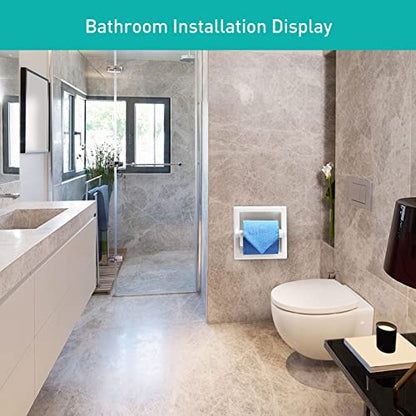 Recessed Toilet Paper Holder White - Bathroom Toilet Tissue Holder Wall Mount Recessed Toilet Paper Roll Holder Stainless Steel - color: White, size: Recessed