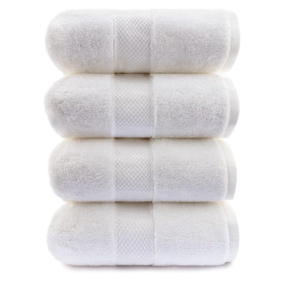 Maisonette Loft Egyptian Cotton Turkish Bath Towels, Soft, Absorbent, Ideal Quick Dry Large Luxury Bath Towel Set for Shower (30" x 58", 4 Pack), White - color: White, style: Bath Towel Set of 4 - 30 x 58