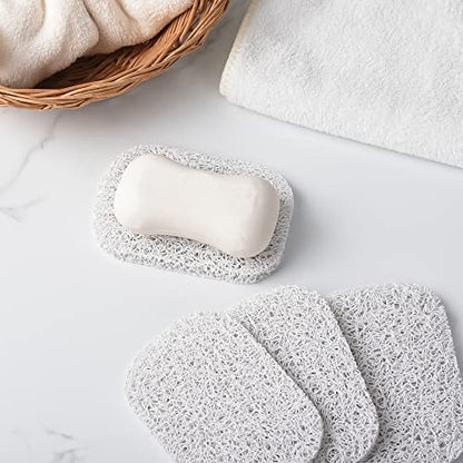 Jephen 4pcs Soap Lifting Pads for Soap Dish,Bars soap Holder for Shower Kitchen Bathroom Travel Hotel Cleaning Supplies - size: White
