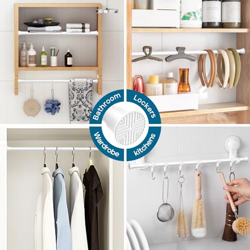 AIZESI Tension Rod 18-36 inch，1Pcs White Adjustable Tension Curtain Rod No Drilling Small Tension Rod Spring Tension Curtain Rod Expandable Curtain Rod - color: White, size: 18“-36“-1P