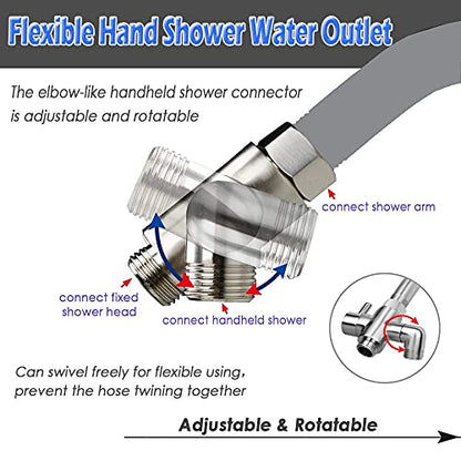 Shower Arm Diverter Valve Brass G1/2 3 Way Universal Bathroom Shower System Component Replacement for Handheld Shower Head and Fixed Spray Head, Brushed Nickel - color: Brushed Nickle