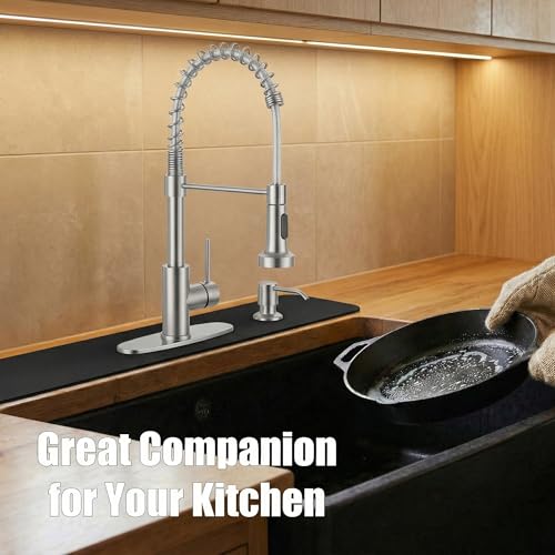 Absorbent Kitchen Sink Faucet Mat for 2-Hole 8" On-Center Faucets 30"x5.5" | Fits Sink with Soap Dispenser, Air Gap or Side Sprayer - Cuttable Drip Catcher Splash Guard for Irregular & 3, 4 Hole Sinks - size: 30"Lx5.5"W 8'' on center