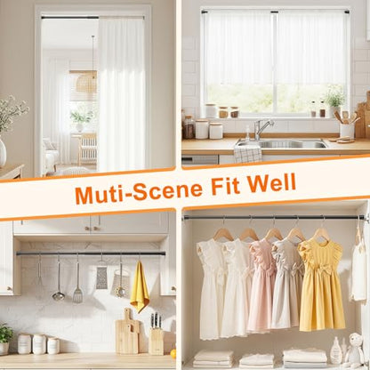 Tension Curtain Rod 28-38 Inch No Drill Expandable Spring Loaded Curtain Rods Adjustable, Small Tension Rod for Window, Kitchen, Closet, Bathroom, Black - color: Black, size: 26-39inch-1PCS