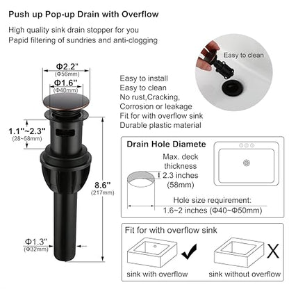 Oil Rubbed Bronze 4 Inch Centerset Bathroom Sink Faucet 3 Hole with Drain | Derengge High Arc Classic 2-Handle Bathroom Sink Faucet, Vanity Lavatory Faucet with 360° Swivel Spout,F-4501-NB - color: Oil Rubbed Bronze