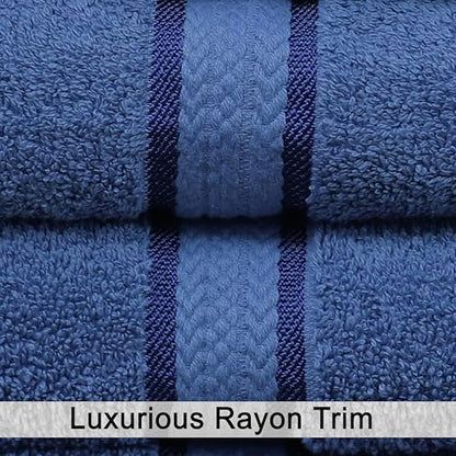 COTTON CRAFT Ultra Soft 6 Piece Towel Set - 100% Cotton Towels - Blue | Absorbent 580 GSM Quick Dry Everyday Premium Luxurious Bathroom Towels - 2 Large Bath Towels, 2 Hand Towels, 2 Washcloths - color: Blue, size: 6 Piece Towel Set