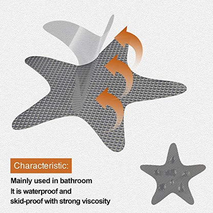 Secopad Anti Slip Shower Stickers, 24 PCS Safety Bathtub Stickers Adhesive Decals with Premium Scraper (Gray) - color: Grey