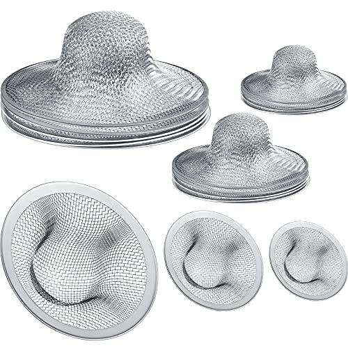 12 Pieces Stainless Steel Sink Strainer Drain Strainer with 4.5/2.75/2.25 Inch for Sink Drainage Kitchen Bathroom Bathtub Drain Screen