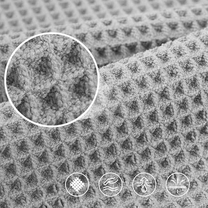 POLYTE 430 GSM Poly Blend Microfiber Quick Dry Waffle Bath Towel, 30x60 in | 4 Pack, Oversize, Lint Free, Body Towel - color: Light Gray